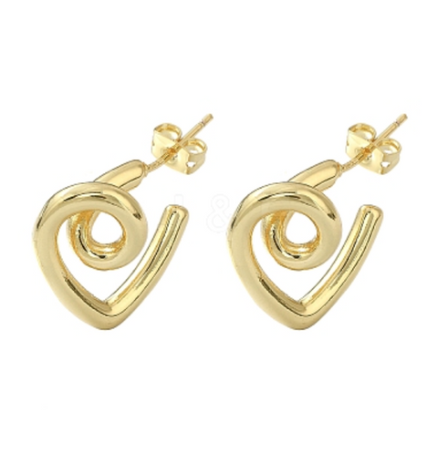 Gold Spiral Stud Earrings