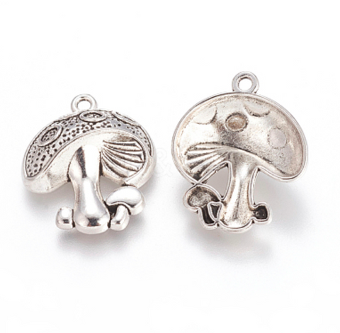 Mushroom Silver Charm