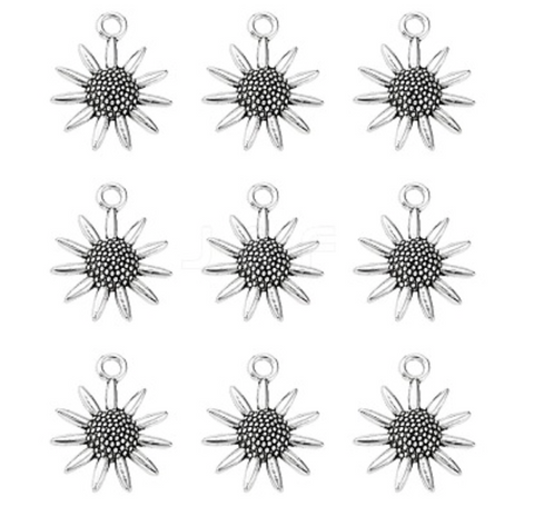 Flower Silver Charm