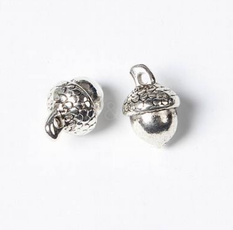 Acorn Silver Charm