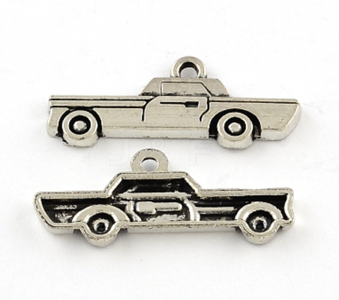 Taxi Car Silver Charm