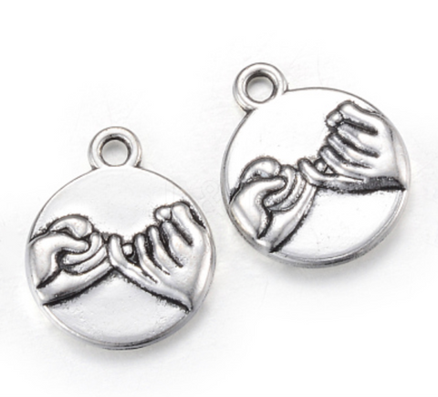 Pinky Promise Silver Charm