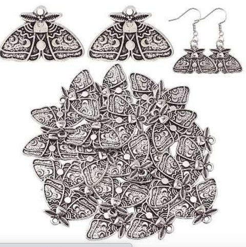 Moth Silver Charm