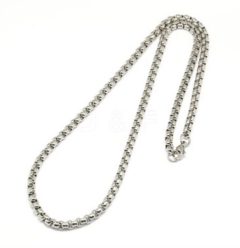 Box Silver Necklace Chain