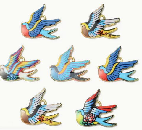 Assorted Color Bird Charm
