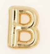Large Balloon Letter Pendant Necklace, A-Z, 18k plated, Brass