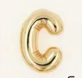 Large Balloon Letter Pendant Necklace, A-Z, 18k plated, Brass