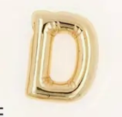 Large Balloon Letter Pendant Necklace, A-Z, 18k plated, Brass