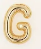 Large Balloon Letter Pendant Necklace, A-Z, 18k plated, Brass