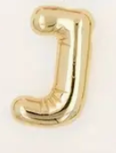 Large Balloon Letter Pendant Necklace, A-Z, 18k plated, Brass