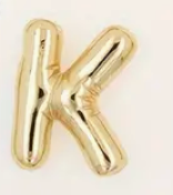 Large Balloon Letter Pendant Necklace, A-Z, 18k plated, Brass