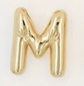 Large Balloon Letter Pendant Necklace, A-Z, 18k plated, Brass