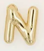 Large Balloon Letter Pendant Necklace, A-Z, 18k plated, Brass