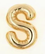Large Balloon Letter Pendant Necklace, A-Z, 18k plated, Brass
