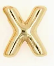 Large Balloon Letter Pendant Necklace, A-Z, 18k plated, Brass