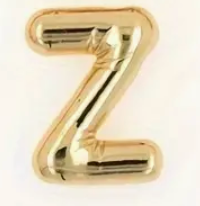 Large Balloon Letter Pendant Necklace, A-Z, 18k plated, Brass