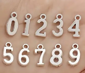 Silver Numbers Charm