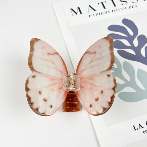 Light Pink Butterfly Large Hair Claw