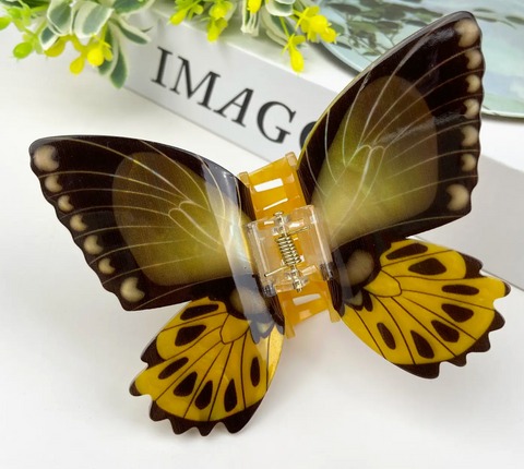 Yellow Moth/Butterfly Large Claw Clip