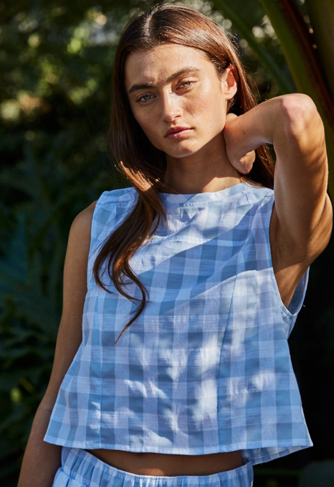 Gingham Sleeveless Top