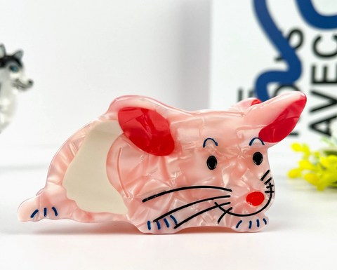 Pink Mouse Claw Clip