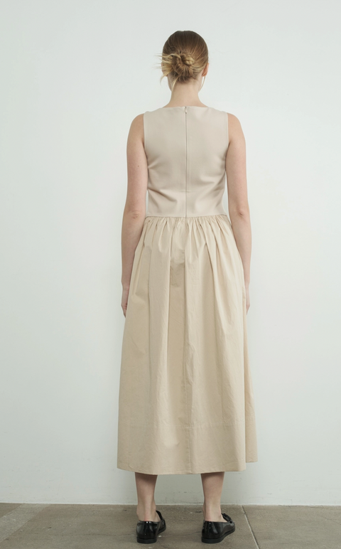 Asymmetrical Waist Sleeveless Maxi Dress