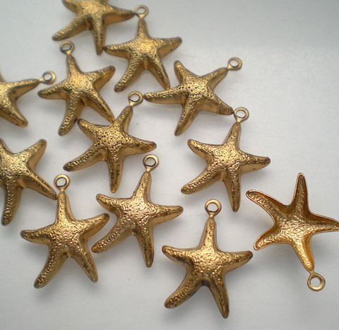 Small Brass Starfish Charm