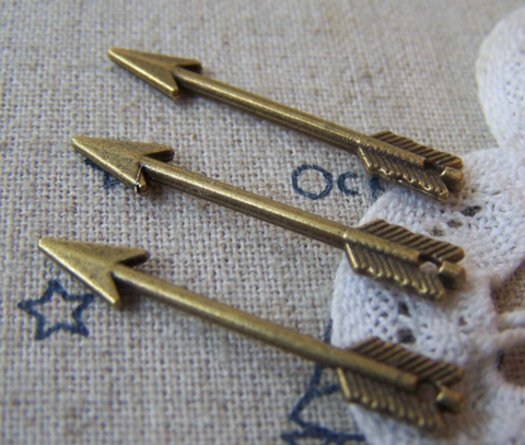 Dark Brass Arrow Charm Small