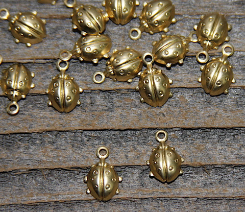 Small Brass Ladybug Charm