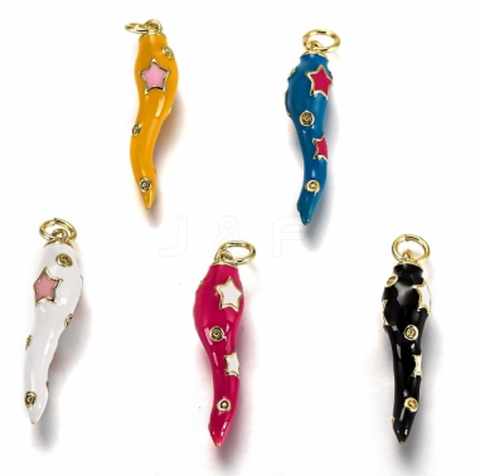 Italian Horn of Plenty Charm- Assorted Color