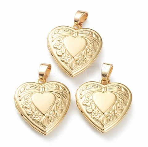 Heart Locket Charm Gold