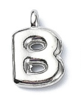Large Balloon Letter A-Z Charm, Silver