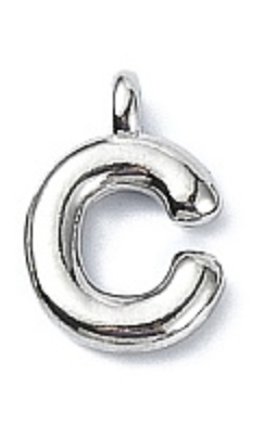 Large Balloon Letter A-Z Charm, Silver