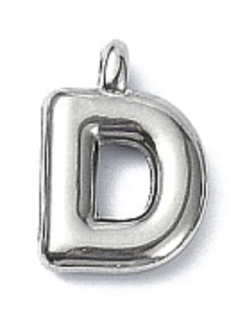 Large Balloon Letter A-Z Charm, Silver