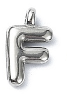 Large Balloon Letter A-Z Charm, Silver