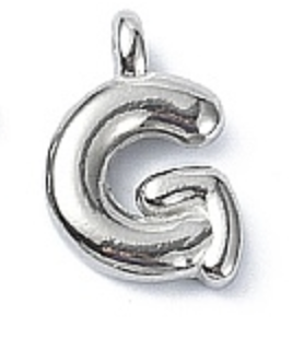 Large Balloon Letter A-Z Charm, Silver
