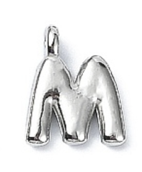 Large Balloon Letter A-Z Charm, Silver