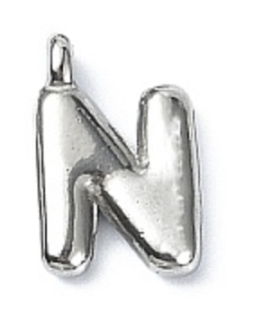 Large Balloon Letter A-Z Charm, Silver