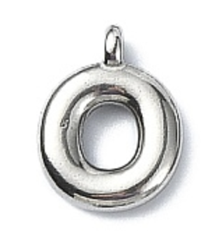 Large Balloon Letter A-Z Charm, Silver