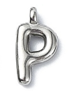 Large Balloon Letter A-Z Charm, Silver
