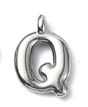 Large Balloon Letter A-Z Charm, Silver