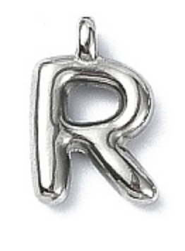 Large Balloon Letter A-Z Charm, Silver