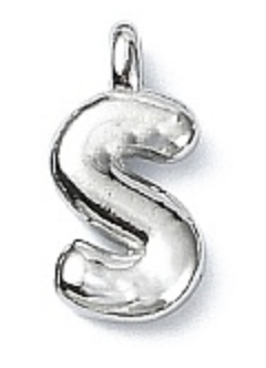 Large Balloon Letter A-Z Charm, Silver