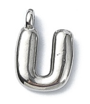 Large Balloon Letter A-Z Charm, Silver