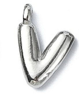 Large Balloon Letter A-Z Charm, Silver