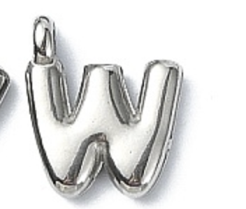 Large Balloon Letter A-Z Charm, Silver