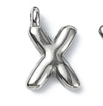 Large Balloon Letter A-Z Charm, Silver