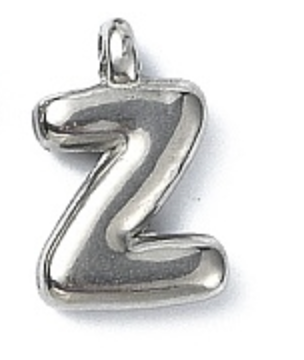 Large Balloon Letter A-Z Charm, Silver