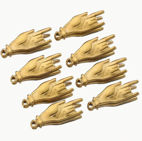 Rock on Flat Charm - Gold