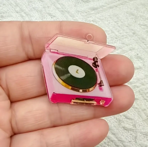 Vinyl Record Player Acrylic Charm